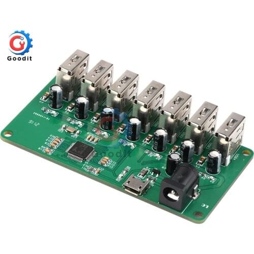 USB 2.0 HUB Module 1 to 7 Port USB Hub Seven Port USB Splitter Module with Power Supply USB 2.0 Expansion