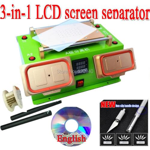 3-in-1 Vacuum LCD Screen Separator + Middle Bezel Frame Separate Machine for Samsung galaxy , built-in vacuum pump