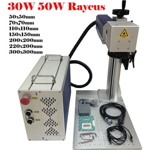Fiber Laser 50W 30W Nameplate Marking Machine Raycus Source Cutting Engraver Separated Structure for PVC Stainless Steel
