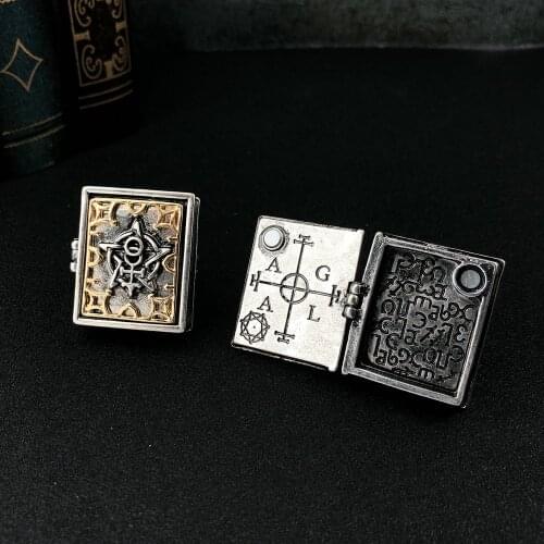 GBible book Carved hollow Magnet can be opened Gothic retro style Europe and America Couple ring jewelle