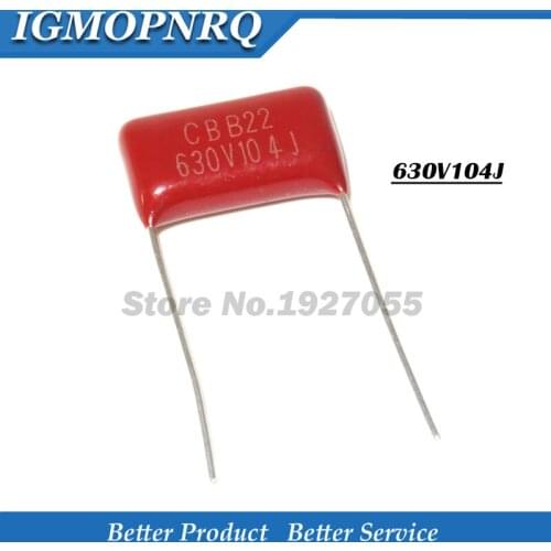 10PCS/lot 630V104J Pitch 15mm 0.1UF 100nf 630V 104 CBB Polypropylene film capacitor new 630V104J-P15