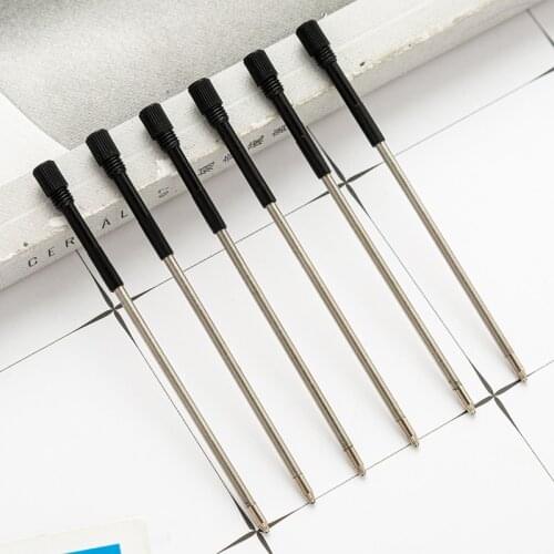 10pcs/lot Metal Refill Ballpoint Pen Black Blue Oily Ink Writing Office School Stationery Gifts Pen 9cm