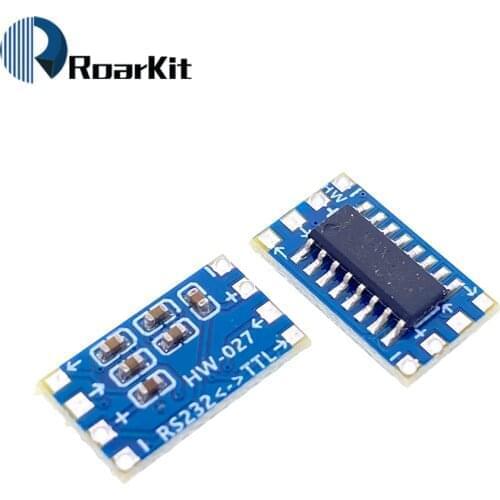 10PCS/LOT Mini MAX3232 RS232 to TTL Serial Port Leavel Converter Brush Module Connector MAX232 Flashing Board For Arduino