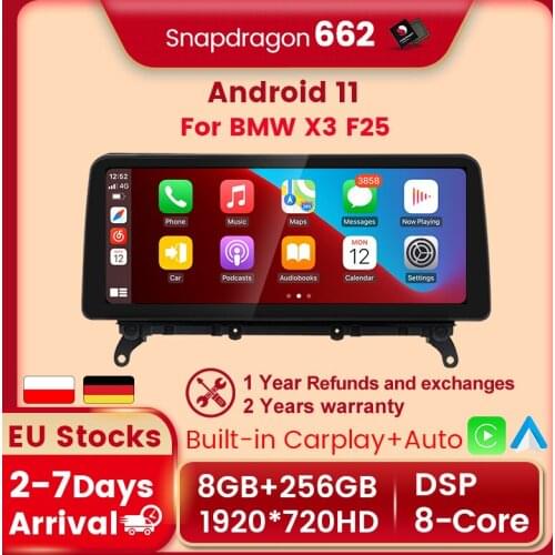 12.3''Blu-ray anti-glare Qualcomm Snapdragon 662 Android 11 256G For BMW X1 E84 2009 2010 2011-2015 Navigation multimedia Player