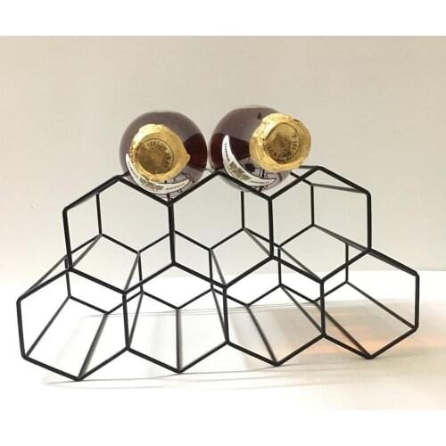 2021 Nordic Rose Gold Wine Bottle Holders Rack Metal 6 Bottle Mount Kitchen Wine Bottle Holder Racks Stand Organizer Home Decor