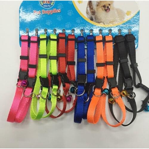 240pcs/lot Dog Cat Collar Personalized Nylon Collar for Cats Dogs with Bell Pet Collar Product Free Shipping