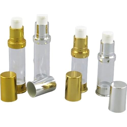 300pcs Refillable Travel Mini Empty 5ML 10MLClear Airless Lotion Pump Bottle 1/6oz 1/3oz Refillable Airless Containers
