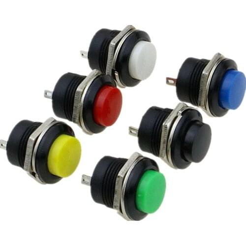 6pcs 16MM Self Return Momentary Push Button Switch 6A/125VAC 3A/250VAC R13-507