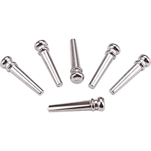 6Pcs Guitar Strings Pins Wear-resistant Sturdy Metal Guitar Replacement Accessories Bridge Nails for Instrument Guitar Strings