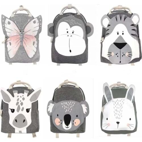 Baby Animals Pack Kids Backpack Butterfly/Monkey/Rabbit Toy Children Kindergarten School Bag Gift Kids Toy For Girls Boys Bags