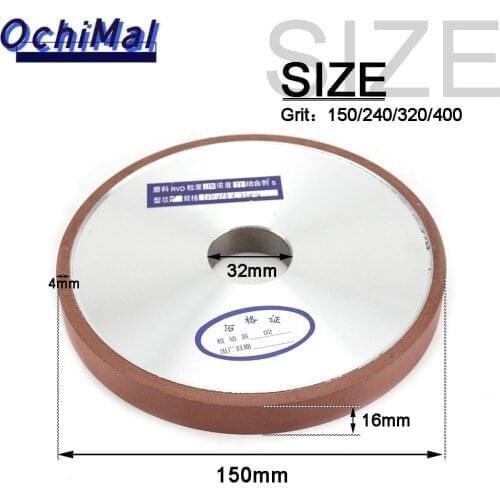 Diamond Grinding Wheel Cutting Disc Resin Bond Grinder for Tungsten Steel Milling Cutter Sharpener 100/125/150mm 1Pc 150-400