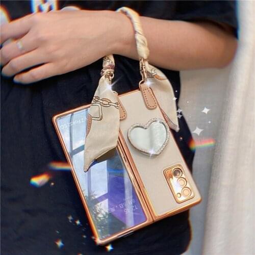 For Samsung W21 rope scarf womens zfold2 mobile phone case folding screen protective cover f9160