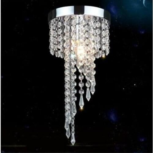European and American personality crystal aisle porch round ceiling lamp living room study bedroom decorative lamp LX101513