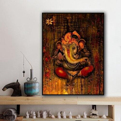 Ganesha 5D diy diamond painting Hinduism wall art full diamond inlaid religious poster cross stitch kit modern home decoration