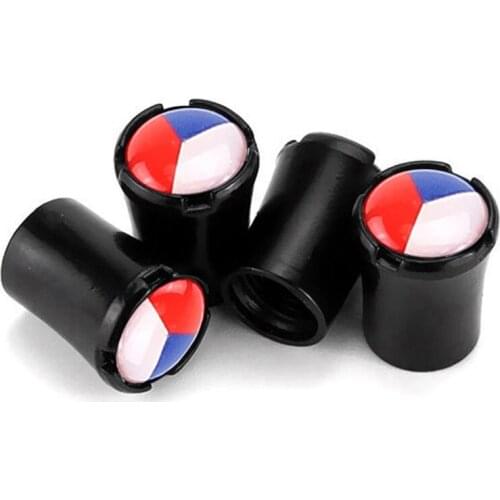 4pcs/Lot Czech Republic Flag Car Tire Valve Caps For Toyota CHR Avensis Yaris Wheel Tires Air Dust Waterproof Screw Airtight Cap
