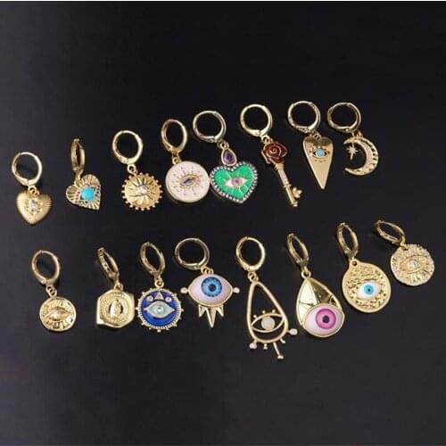 JINGLANG Creative Fashion Ear Cuffs Female Ethnic Style Color Dripping Oil Foreign Trade Piercing Earrings Single Jewelry 1 pcs