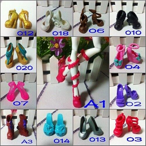 Doll shoes Fashion Mixed Style High Heel Shoes For Monster Doll Cute long boots Doll Accessories Kids Girl Gifts