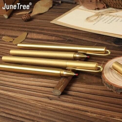 Brass Pen Solid cute Copper luxury roller Pen Stationery Coper Ballpen Ballpoint Writing metal Office school pen for children