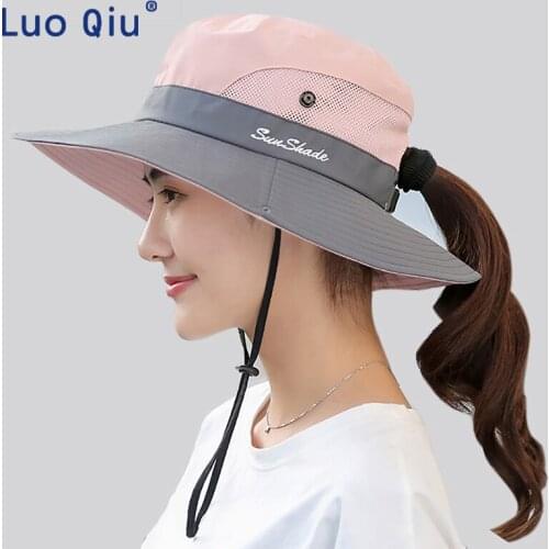 Summer Mesh Wide Brim Sun Hats for Women Breathable Sunhat Outdoor UV Protection Top Men Bucket Hats Sport Fishing Unisex