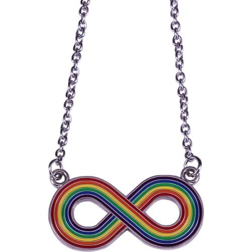 LGBT Gay Pride Pendant Rainbow Infinity Necklace
