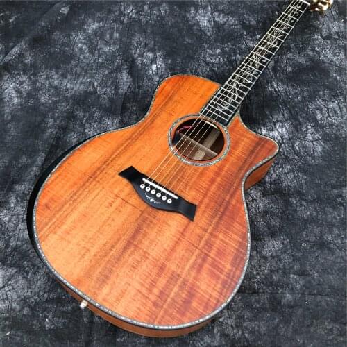 Matte Finished All Koa Wood PS14ce Acoustic Guitar,Abalone 41 Inches Ebony fingerboard Cutaway Solid Koa Guitarra