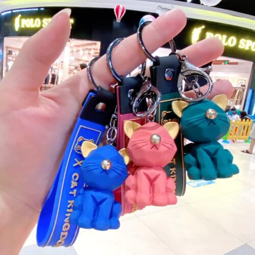 Fashion Nordic Style Mechanical Cat Keychain Fashion Bag Pendant Trend Couple Accessories Car Keychain