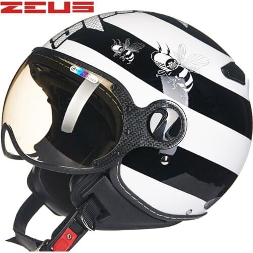 TAIWEN ZEUS Motorcycle Helmets Retro Vintage motorcycle half face helmet Motorbike Helmet 210C casque Moto