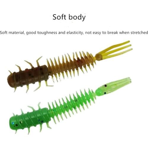 New Larva Soft Lures 45mm/0.4g Fishing Artificial Lures Silicone Bass Pike Minnow Swimbait Jigging Plastic Baits Worm