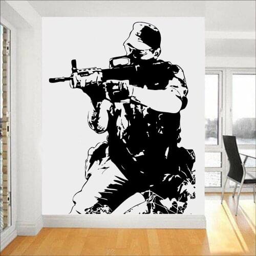 Soldier Wall Stickers Army Forces War Guaranteed Quality Vinyl Self-adhesive Wall Decal Company Office Window Door Decor Z277