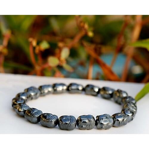Charm Hematite Buddha Beaded Bracelet Women Classic Meditation Elastic Black Chakra Bracelets Men Erkek Bileklik Homme