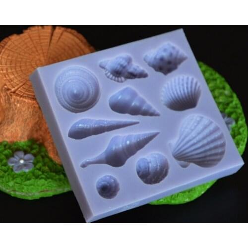 Food Grade Marine Series Shell Conch Shape Silicone Cake Decoration Mold Baking Tools Chocolate Handmade Soap Mould