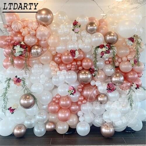 Rose Gold Champagne Gold Balloon Garland Kit Rose Gold Wedding Background Wall Decoration Baby Shower Birthday Party Supplies