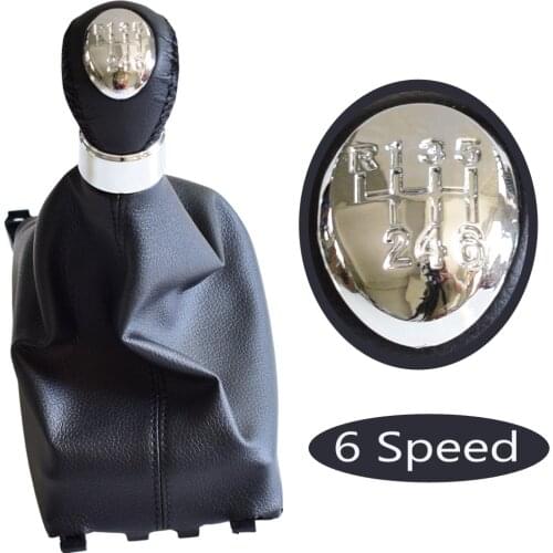 Black Leather Car Manual MT Gear Shift Lever Knob Boot Gaiter Cover Collar Case and gear shift knob For Mazda 6 M6 2002-2007