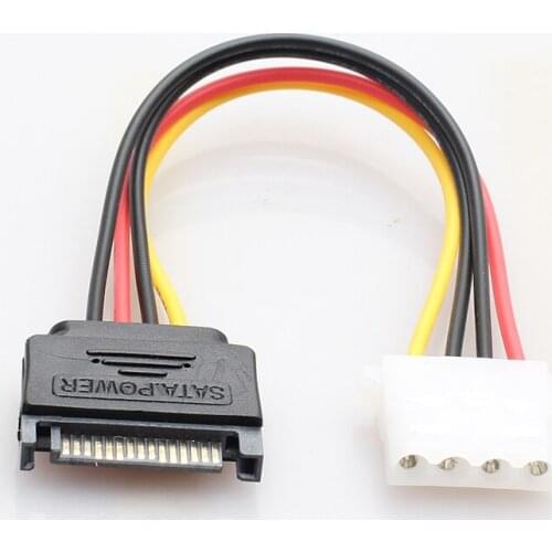 SATA Power Extension Cable Serial ATA 15pin Male to Molex IDE 4pin Female Power Supply for HDD hard disk hard drive