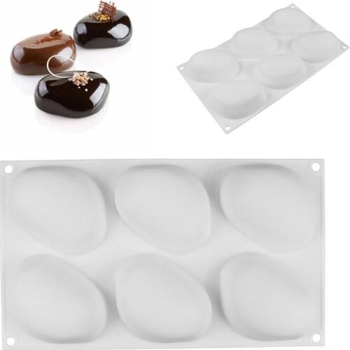 1 Pcs Silicone Super Vivid Elliptical Pebble Stone Baking Pan For Cakes Mousse Dessert Non-Stick Mold Tools Bakeware Cake Pans