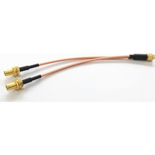 SMA male to 2X SMA female nut Y type Splitter Combiner Pigtail cable RG316 15CM 6" for wifi router