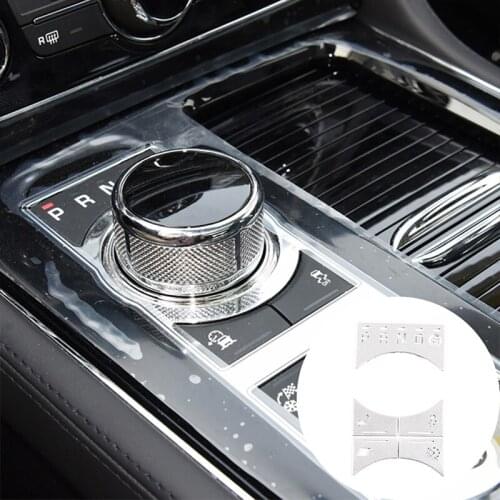 Alloy Car Styling For Jaguar XJ 2010-2019 Central Control Gear Button Decoration Sticker Silver Car Interior Accessories