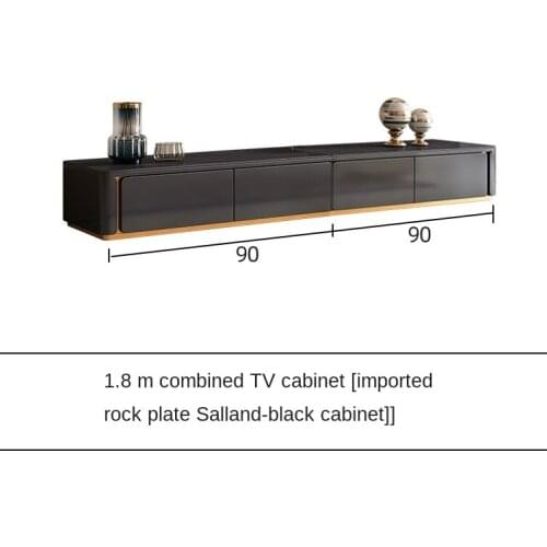 Light luxury TV cabinet new length-up floor-to-ceiling TV cabinet simple atmospheric living room modern slate floor cabinet