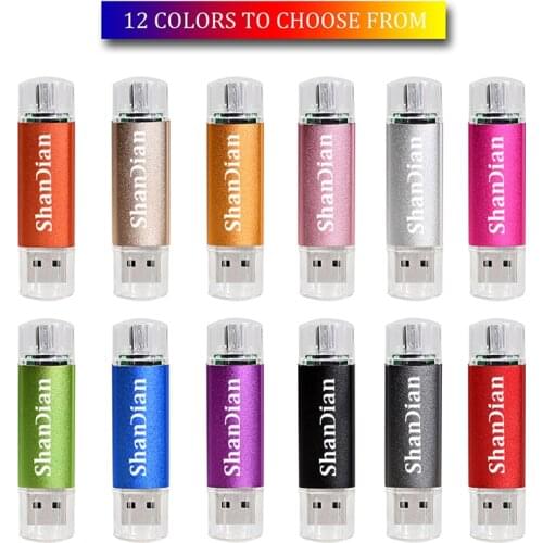 SHANDIAN USB stick Multi-function OTG USB Flash Drive for Android smartphone double Application 32Gb pen drive 128gb pendrive