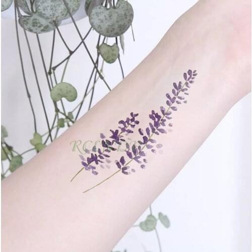 Waterproof Temporary Tattoo Sticker lavender grass Fake Tatto Flash Tatoo Tatouage hand foot arm For Women girl femme