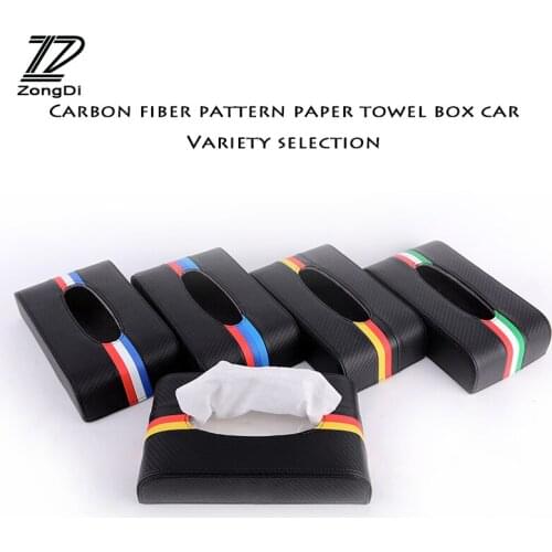 ZD High-grade Elegance National Flag For Citroen C5 C4 Mini Cooper Opel Astra H G J Vectra C Saab Car Tissue Boxes Carbon Fiber