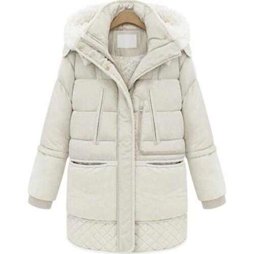 2018 Spring Winter Womens Jackets Cotton Coat Padded Long Slim Hooded Parkas Female Outwear Warm Jacket Wool Clothing YP1098