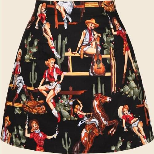 Vintage High Waist Skirts Womens Bottom Boho pencil Cotton Winter Streetwear Female 50s Retro Boho Mini Skater SS0008