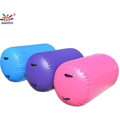 100x80cm 120x60/80cm Inflatable Gymnastics Mat Air Rolls Training Roller Beam Cylinder with air pump for sale