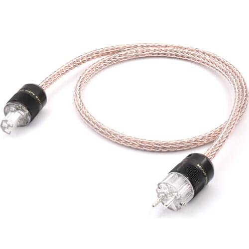 High Quality 6N OCC Hifi 12TC Audiophile European AC Power Cord power cable Hi-End Schuko EUR Silver plated Power Plug