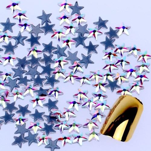 144pcs 19 Different Shapes and Size Crystal AB Hotfix Flatback Glass Rhinestones For Nail Art DIY Jewelry Garments Decorations