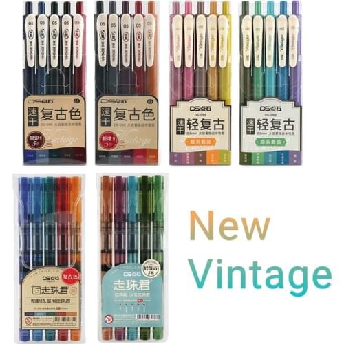 20pcs New Vintage Gel Pen Retro Design Colored Ink Smooth 0.5mm Student Pen for Writing Jounal Supplies Stationery