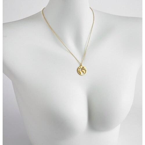 316L Stainless Steel Travel the World Necklace 20mm World Map Pendant as Drop shipping for Woman/man Best Gift