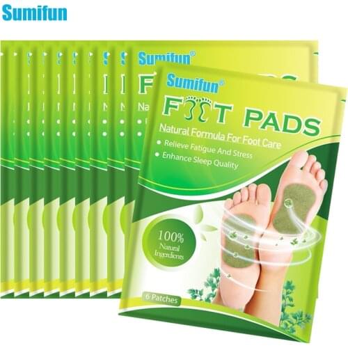 60Pcs=10bags Sumifun Detox Foot Pads Natural Herbal Medical Plaster Pain Relief Patch Slim Product Relieve Fatigue Sticker D8527