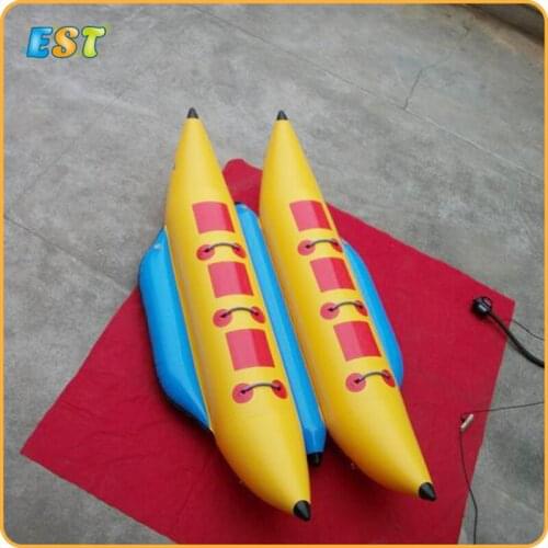 Double tubes 6 persons inflated toy banana boat Inflatable flying fish boat for kids and adults